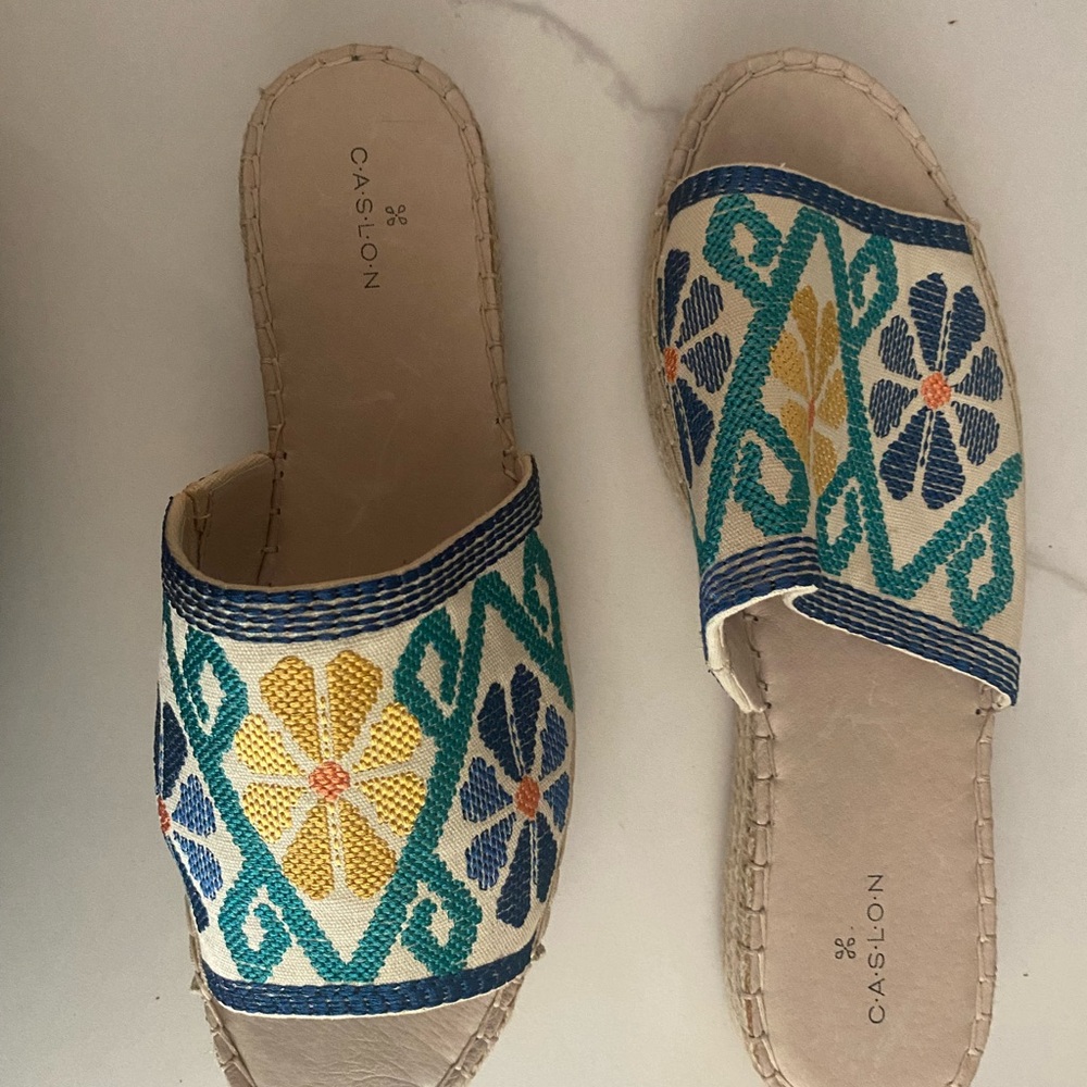 Caslon Women's Embroidered Slide Sandals - Multicolor